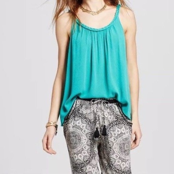 Mossimo Supply Co. Tops - Women's Green Braided Strap Woven Cami Tank Top Mossimo Supply Co. Tops - Women's Green Braided Strap Woven Cami Tank Top